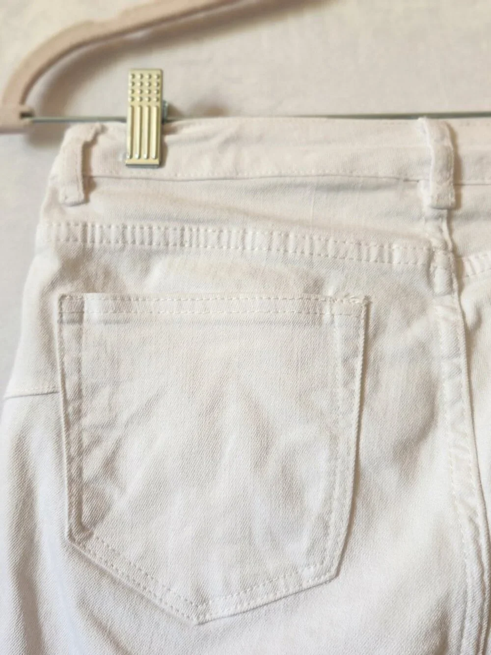 Soft Surroundings Women's Size 6 White Arabella Cropped Ruffle Hem Ankle Jeans